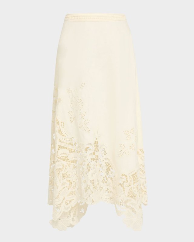 Rae Lace Linen Midi Skirt